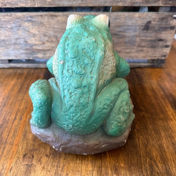 Antique 1920’s Cast Concrete Frog Fountain Water Spitter 9” x 7” x 6.5” Works! - Picture 5 of 11